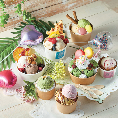 アイスカップ　盛り付けイメージ画像