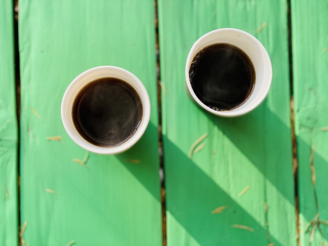 ホットコーヒー　上から見た画像