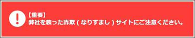 詐欺(なりすまし)サイトにお気を付けください。