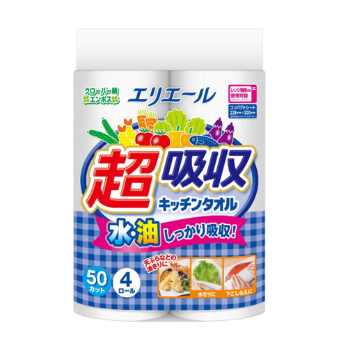 エリエール 超吸収キッチンタオル 4R 12パック