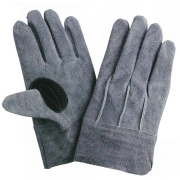 ★2296 牛床革 オイル 背縫 黒アテ付 10双 （1P×10）