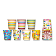 業務用 紙コップ7オンス（北欧柄 7色アソート） 205ml 1800個