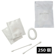 コットンEセット（MATTE）ヘアゴム白 250個（アメニティ）