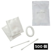 コットンEセット（MATTE）ヘアゴム白 500個（アメニティ）