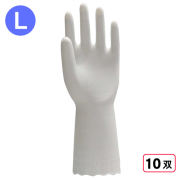 2150 ビニール手袋 薄手 1P L ホワイト 10双