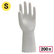 2004 天然ゴム手袋 中厚手 1P S ホワイト 200双