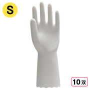 2004 天然ゴム手袋 中厚手 1P S ホワイト 10双