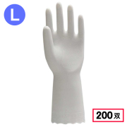 2004 天然ゴム手袋 中厚手 1P L ホワイト 200双