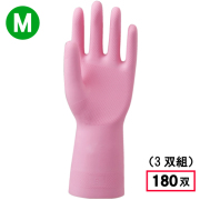 2006 天然ゴム手袋 中厚手 3P M ピンク 60束（180双）