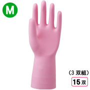 2006 天然ゴム手袋 中厚手 3P M ピンク 5束（15双）